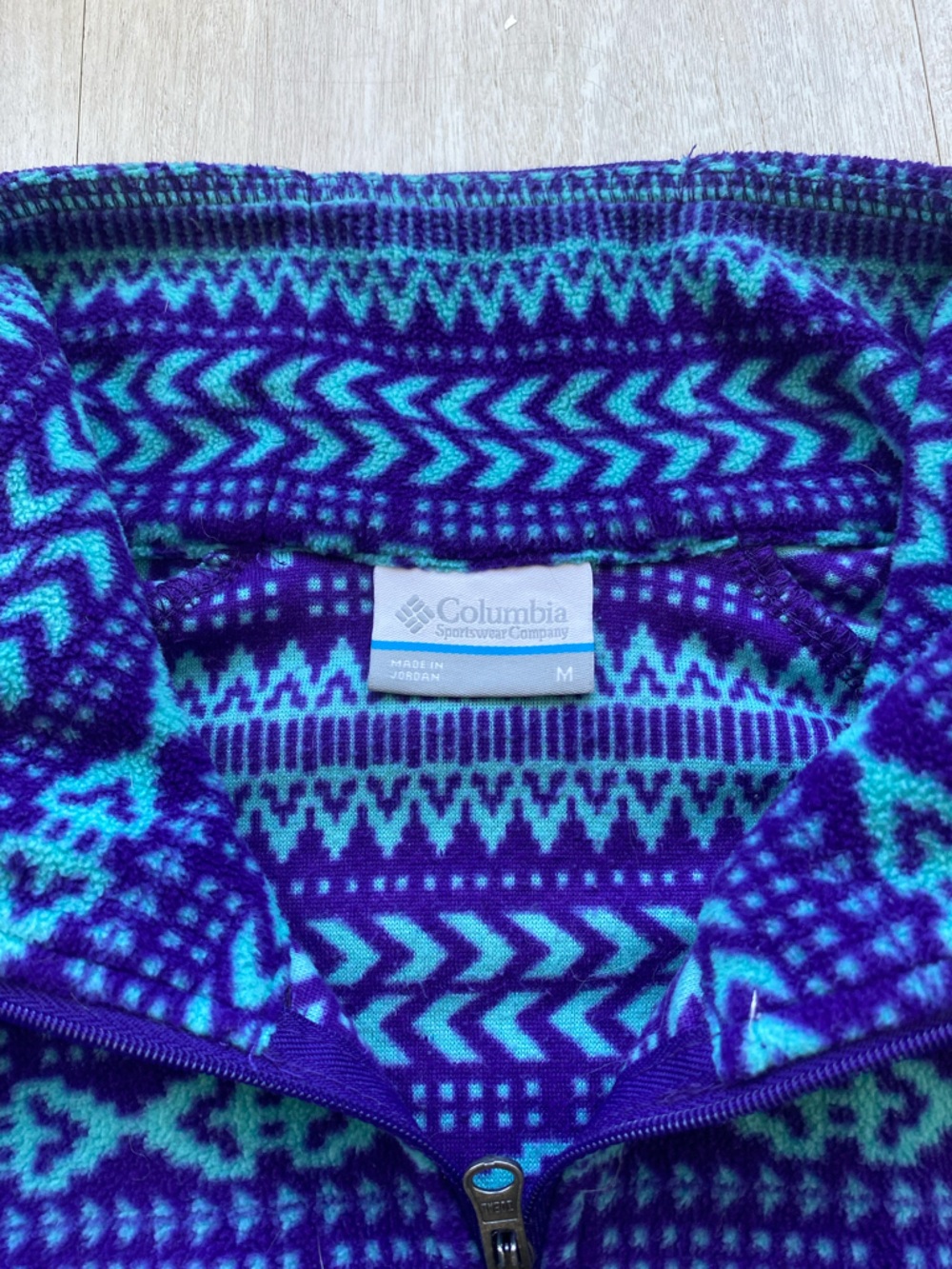 Columbia Sportswear Women's Medium Purple Teal Isle Fleece Quarter Zip Pullover - Picture 2 of 13